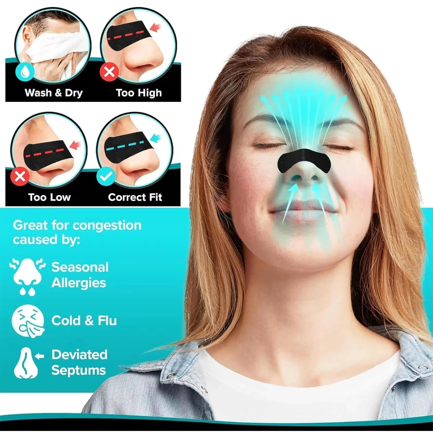 Zenith Anti-Snoring Nasal Strips – 3-Month Supply (90 Strips)